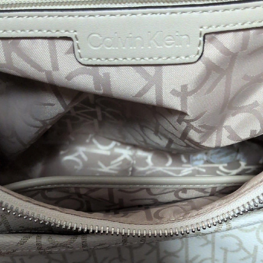 Calvin Klein Monogram Cream Backpack - Picture 2 of 4